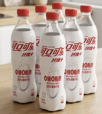 6 PACK! NEW! 2026! Coca Cola Fiber Plus FROM CHINA, 16.9 oz, ZERO SUGAR