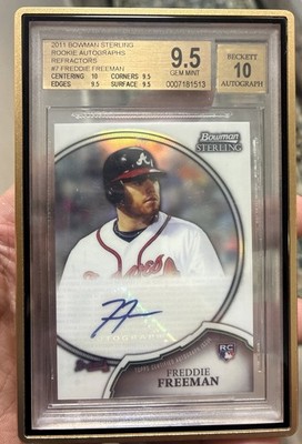 2011 Bowman Sterling Freddie Freeman Refractor RC Auto /199 BGS 9.5 AUTO 10