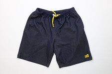 Vintage 90s Tommy Hilfiger Mens Large Spell Out Knit Mesh Above Knee Shorts Blue