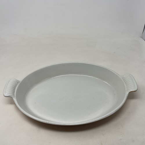 Vtg Le Creuset Enameled Cast Iron #32 Au Gratin Casserole Pan Yellow Orange - Picture 7 of 9