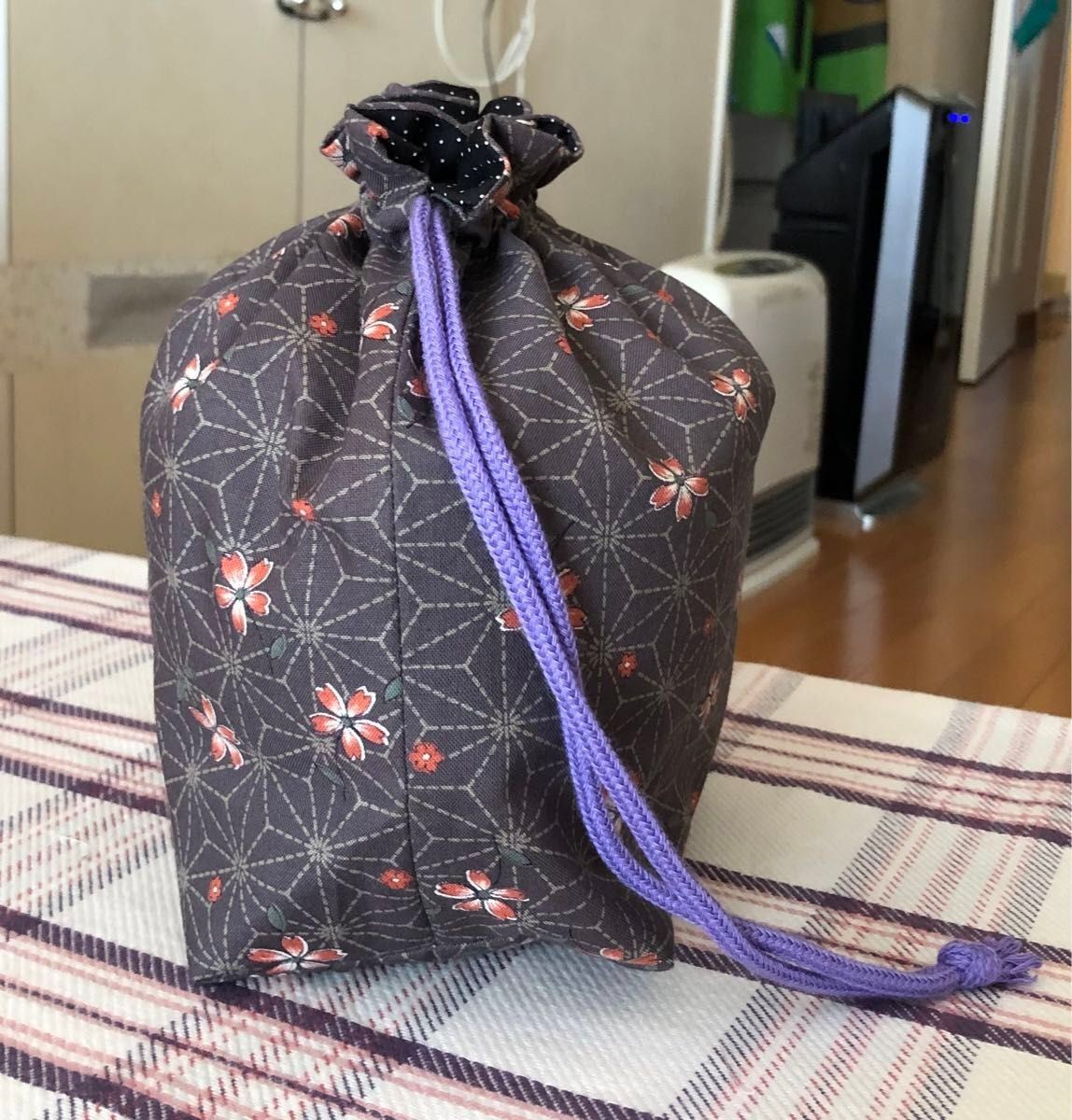 Lunch bag drawstring pouch drawstring bag Japanes… - image 3