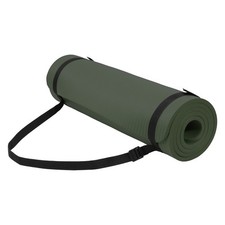 Fitvids Green 1/2" Thick High Density Exercise Yoga Mat Carrying Strap Open Box 
