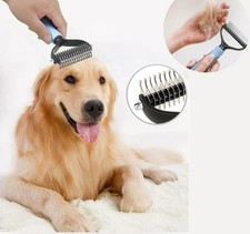 Professional Pet Dog Dematting Tool CombUndercoat Fur Cat Grooming Rake Brush UK