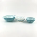Vintage Pyrex Amish Butterprint Cinderella Mixing Bowls 442 443 444