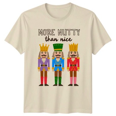 More Nutty Than Nice Christmas Holidays Herren T-Shirt Damen Tee Grafik Top