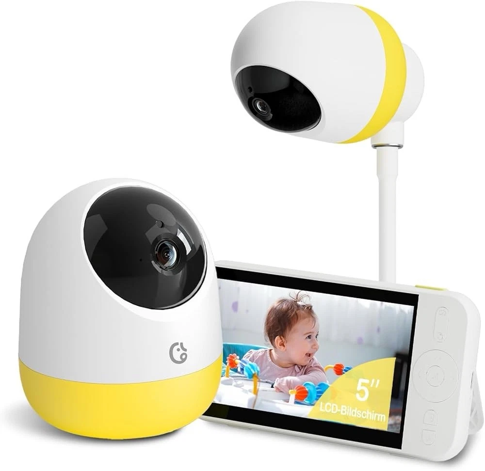 Ellie Pro Baby Monitor with Camera and Audio,5'' IPS 2K UHD Resolution