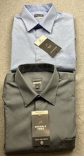 Lot Of 2 Van Heusen Men  s Short Sleeve Wrinkle Free Shirts Size 16.5 L NWT