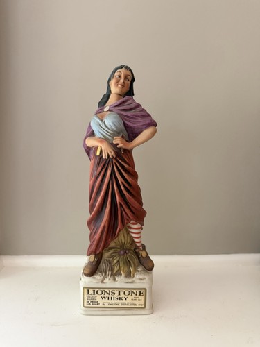 Vintage Lionstone Camp Follower Decanter 1968 Porcelain Japan 14” Tall