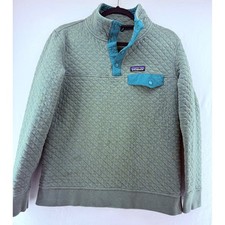 Patagonia Womens Cotton Quilt Snap-T Pullover Green Teal 25281 SP17 Small