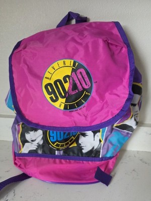 Vintage 1990s Beverly Hills 90210 Nylon Adjustable Backpack Drawstring NWT w Tag