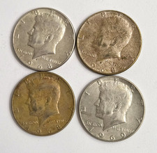 40% Silver 1968D & 1969D Kennedy Half Dollar Coin LOT OF 4