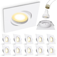 10X Led Einbaustrahler Warmweiß GU10 2W Schwenkbar Eckig Deckenlampe Einbaulicht
