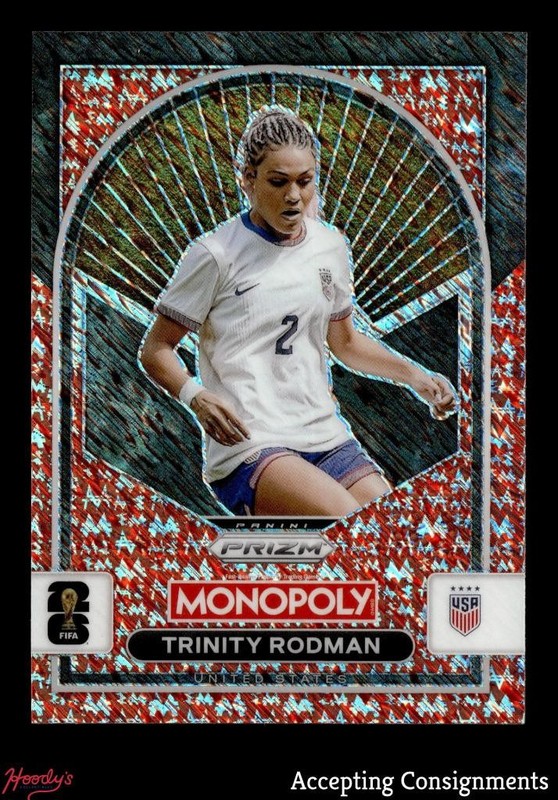 2026 Panini Prizm Monopoly World Cup Red Big Money Shimmer Trinity Rodman /100