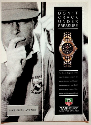 #ad #ad 1993 TAG Heuer Watch Ad Don#x27;t Crack Under Pressure St. Andrews Golf Saks $13.50