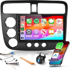 Podofo Car Stereo Radio for Honda Civic 2001 2002 2003 2004 2005 with Wireles...