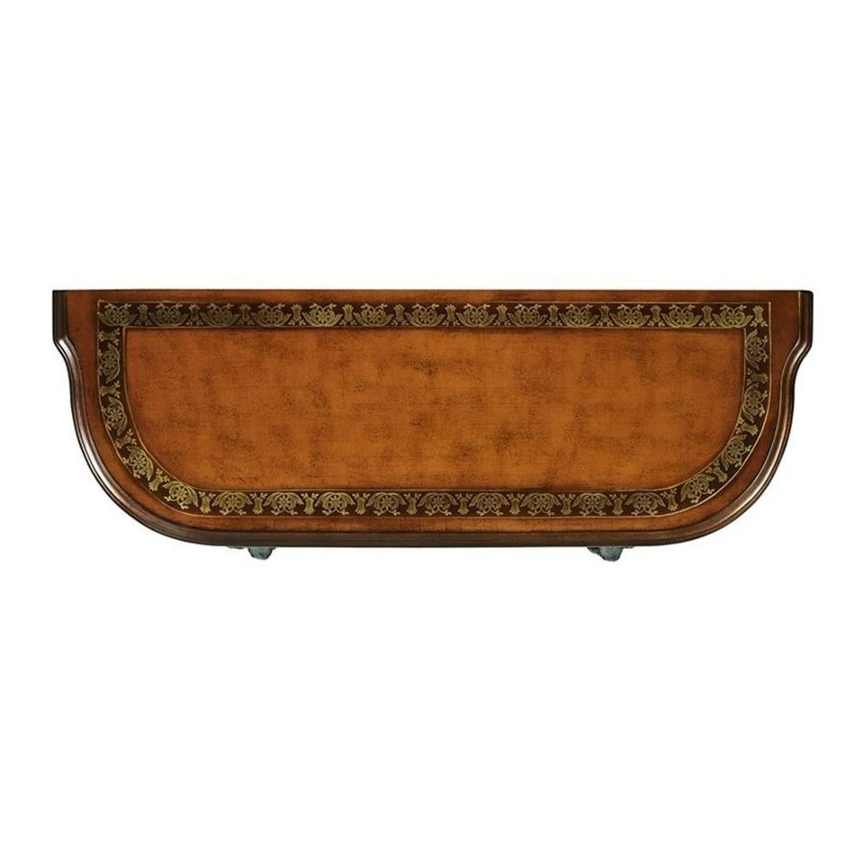 Mesa Consola Obra Maestra Floral Demilune con Cabeza de Caballo, Casado con Pie de Casco... Foto 4 de 4