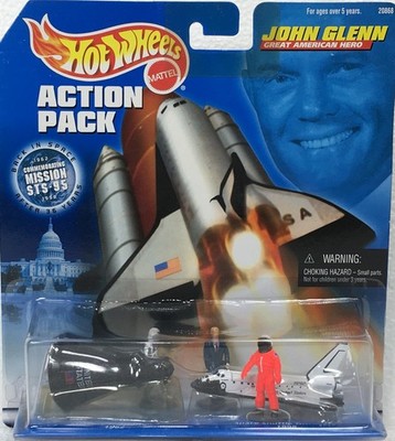 1998 HOT WHEELS ACTION PACK - JOHN GLENN - GREAT AMERICAN HERO - BACK IN SPACE