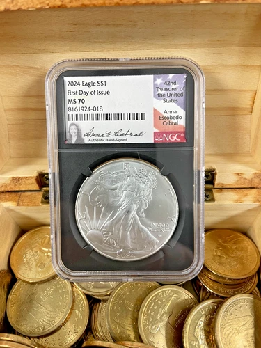2024 Anna Cabral Signed NGC MS70 Siliver Eagle FDOI