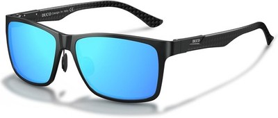 DUCO Rechteckig Herren Polarisiert Sonnenbrille Kohlefaser Brillenbeine