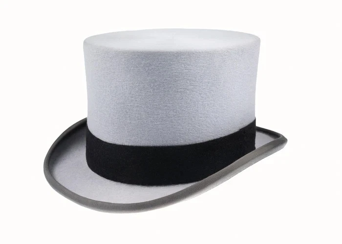 Grey Wool Felt Top Hat 5 Inch Royal Ascot Funeral Directors Morning Evening Men