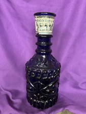 Bonded Beam Cobalt Blue Bourbon Whiskey Decanter Vintage, Empty