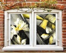 3D Flower Square A164 Window Film Print Sticker Cling Stained Glass UV Zoe