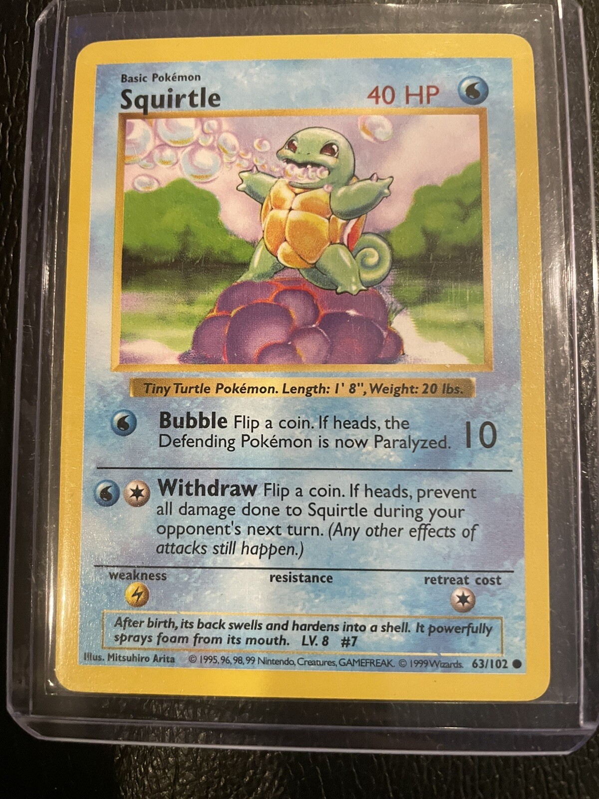 Pokemon Squirtle Shadowless Base Set 63/102 LP 1999 Rare 🔥 NM Mint Investment