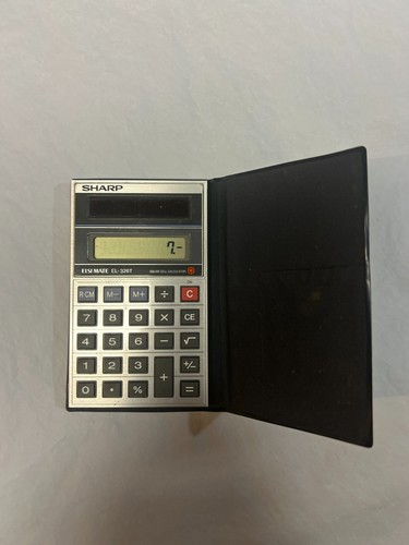Sharp Elsi Mate EL-326T Solar Powered Calculator WITH CASE TESTED - 第 1/3 張圖片