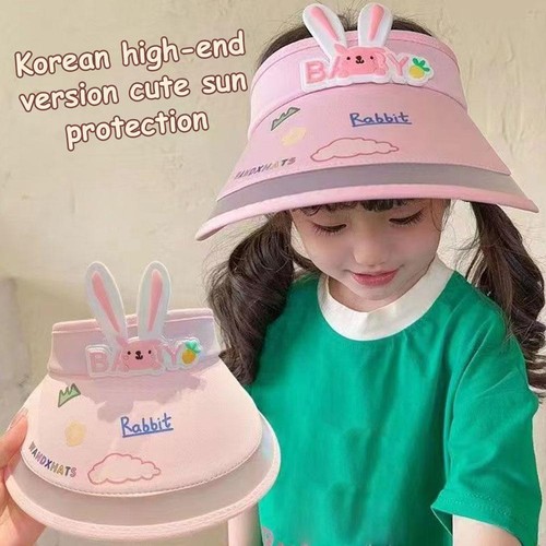 Children's Sunscreen Cute Cartoon Hat Uv Resistant Hat Sun Wide Brim No-Top V1A0 - Picture 7 of 26