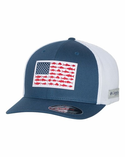 PFG Fish Flag Columbia Mesh Flexfit Ball Cap - 183681 S/M L/XL - Picture 8 of 12