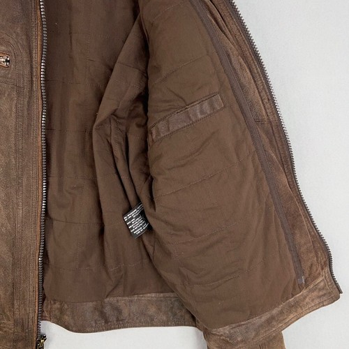Chaqueta Remache Negra Para Hombre Mediana Marrón Abrigo Moto Bombardero Corredor Montar - Imagen 9 de 17