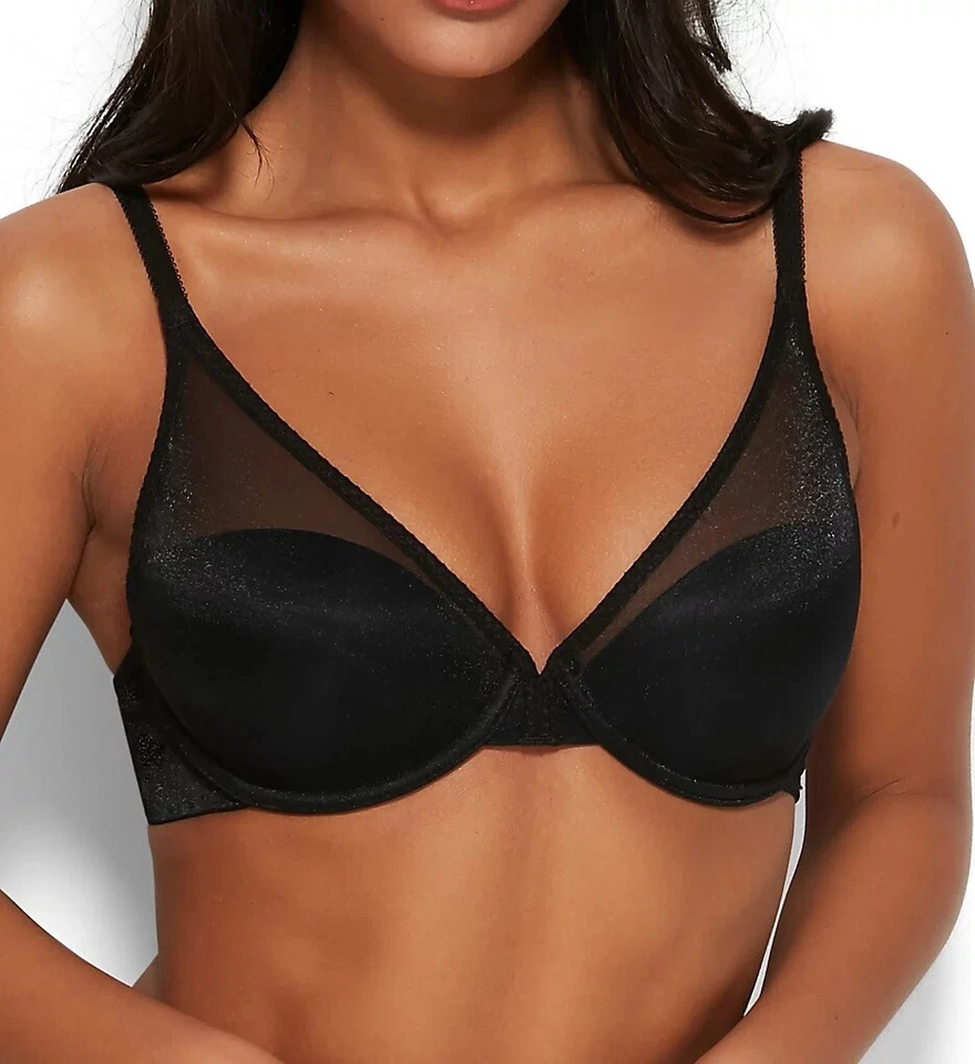 Бюстгальтер с легкой подкладкой GOSSARD Black Glossies High Apex, США 32H, Великобритания 32ff, новый без ценников - Изображение 2 из 4