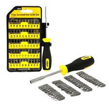 Rolson Screwdriver & Bit Set 51 pc- Slot-Cross Point-Star-Hex-Square-Spanner-Tri
