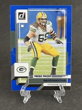 2022 Donruss Blue Press Proof David Bakhtiari #96 Green Bay Packers