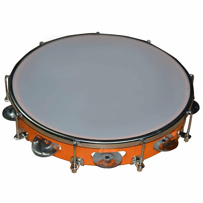 Tamburin mit Kopf Aluminium Hand Percussion Musikinstrument 12 ZOLL