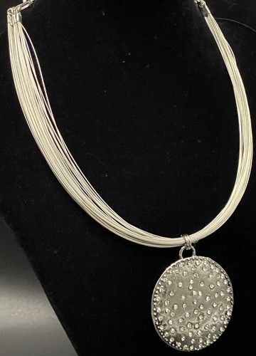 Seasonal Whispers Handmade Love layered Choker Necklace Silver Tone - Picture 2 of 12