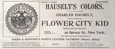 1897 AD(K20)~CHARLES HAUSELT MFG. CO. NEWARK, NJ. FLOWER CITY KID SHOES