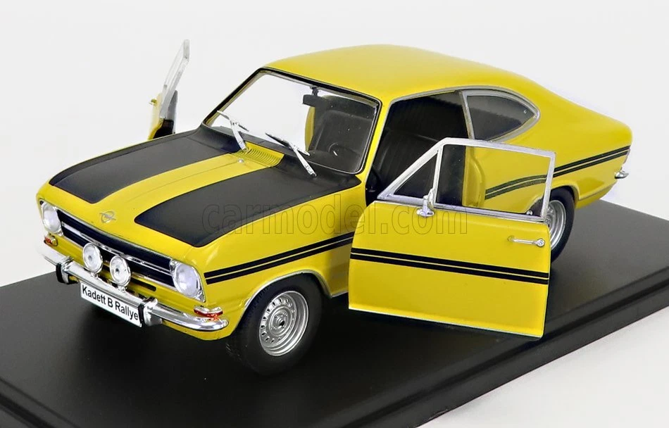 MODELLINO AUTO STATICO OPEL KADETT B RALLYE 1970 GIALLO NERO SCALA 1/24 - Immagine 4 di 4