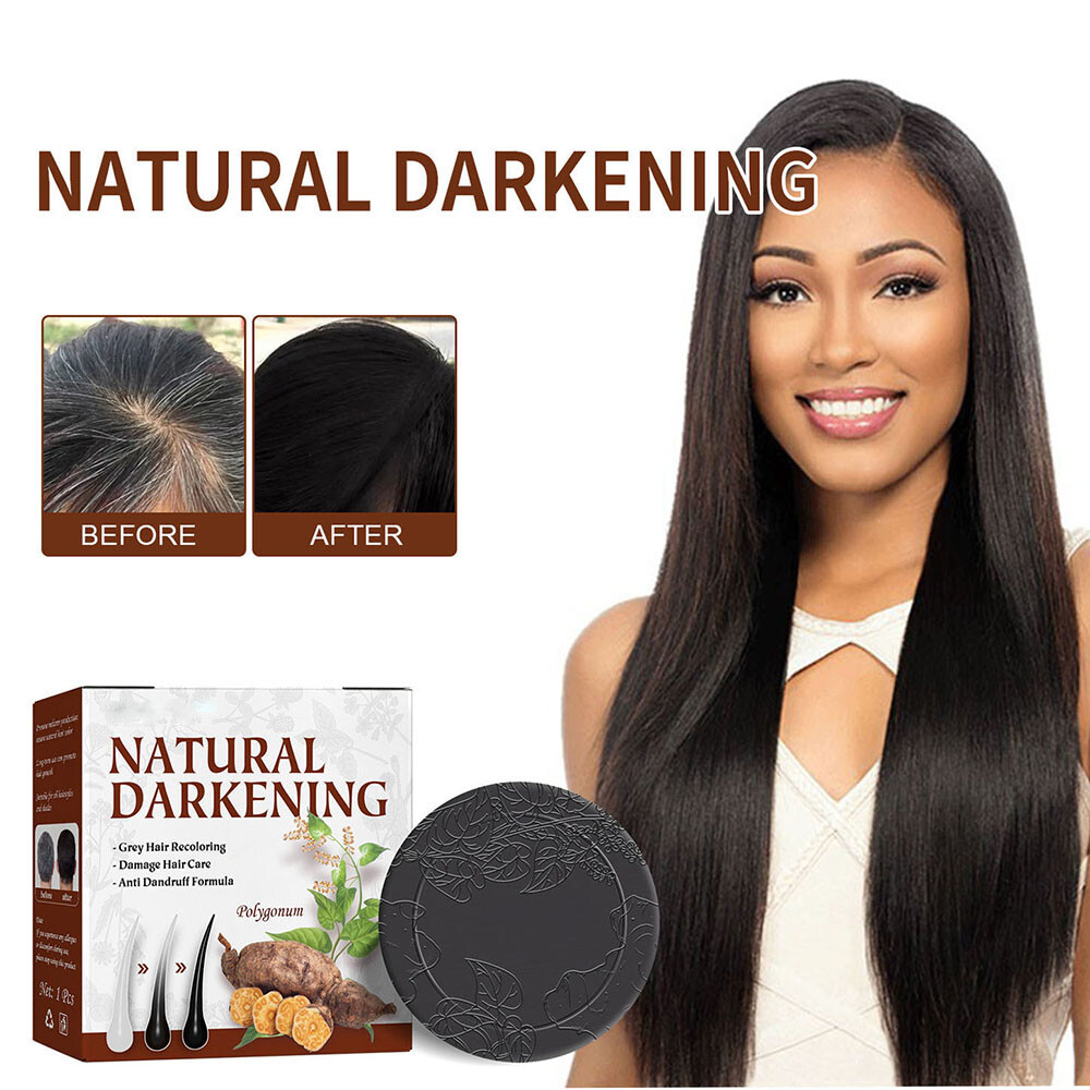 2/1x Cover Grey Bar Shampoo Soap Natural Polygonum Essence Hair