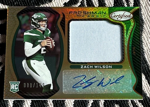 2021 Certified Freshman Fabric Mirror Bronze #202 Zach Wilson JSY AU/149
