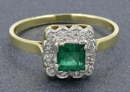 Lab-Created Emerald Yellow Gold Fine Rings