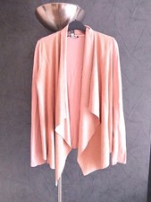 Inc Draped Waterfall Open Front Sweater Jacket| Faux Suede| Rose Gold Pink| S