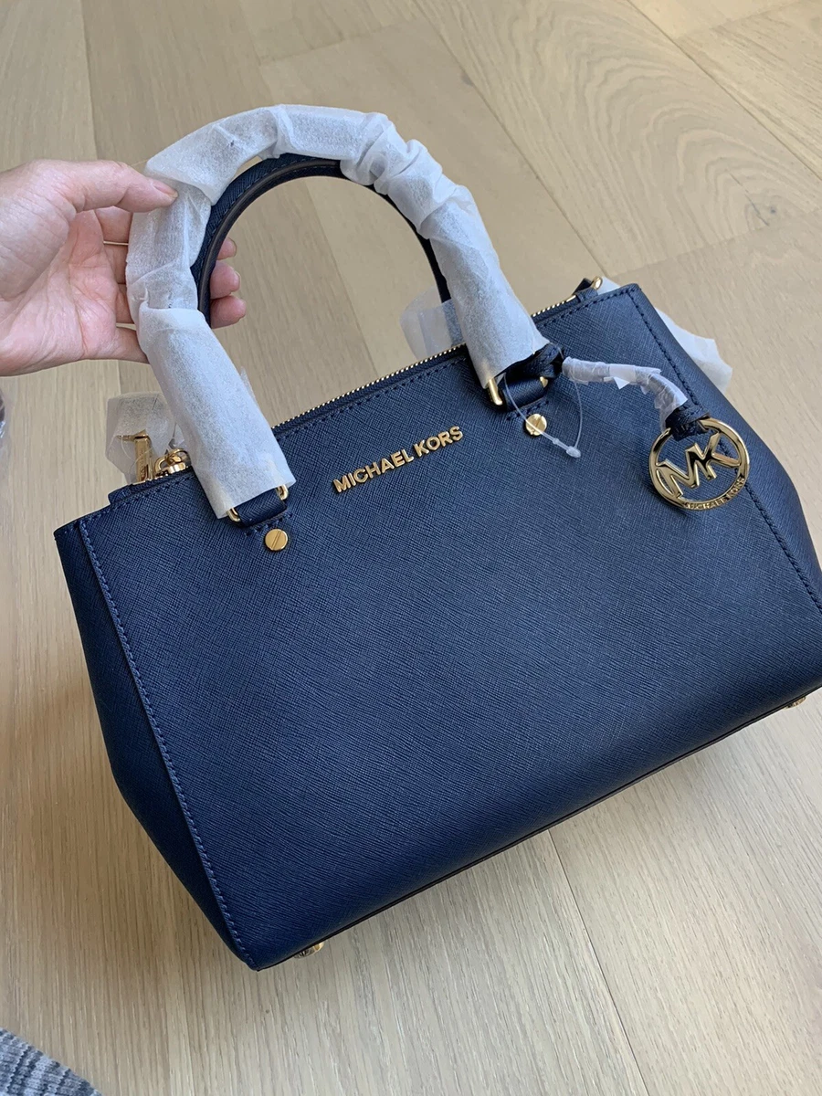 Michael Kors 'sutton' Small Saffiano Leather Satchel in Gray