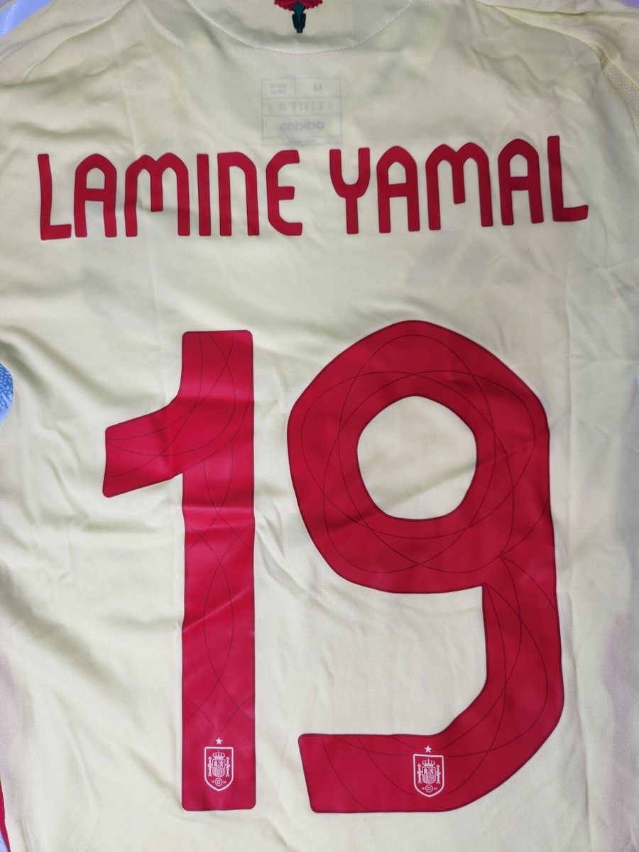 Spain Away Adidas Heat.Rdy Jersey 2024 Yellow Lamine Yamal #19 M