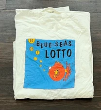 Vintage 1990s Screen Stars  Blue Seas Lotto 90s Graphic Tee Top Shirt XL