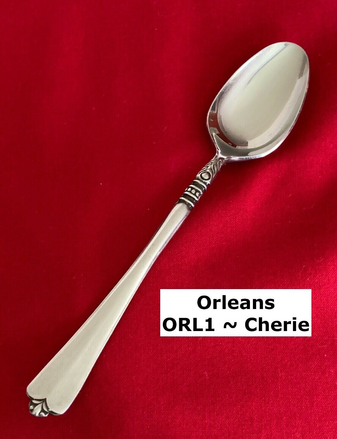 Orleans CHERIE ORL-1 Teaspoon 6.25 Inch Black Accent Stainless Steel Flatware