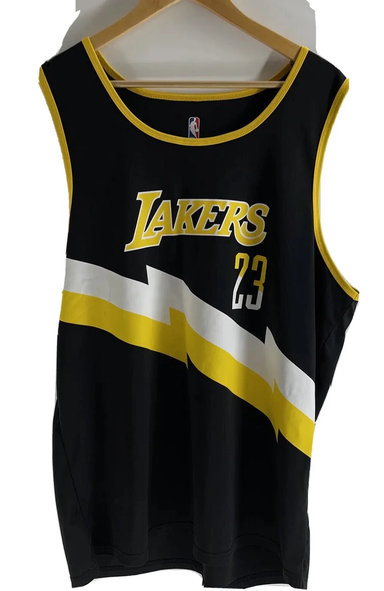 Los Angeles Lakers NBA Men's Black & Yellow Jersey 23 LeBron James  Size XL