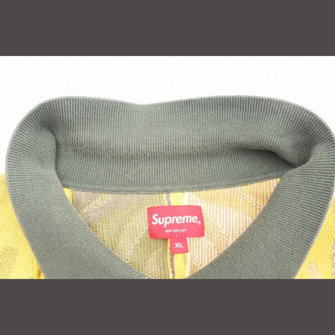 Supreme 22SS Abstract Textured Zip Up Polo Short Sleeve Supreme 22SS Abstract Textured Zip Up Polo Short Sleeve