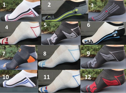 FILA Sock Men 10-13 QWICK DRY Low Cut Power PERFORMANCE Sport Workout Run Gym L - 第 1/13 張圖片