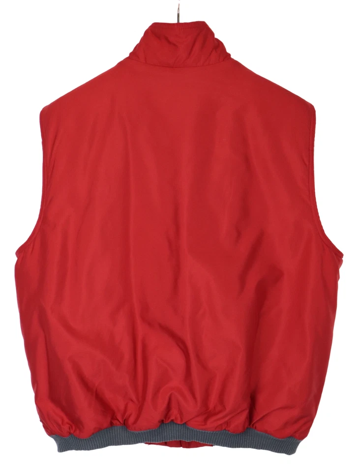 Chaps Vest Men XL Fluffy Lining Padded Zipper High Collar Red - Image 2 of 4